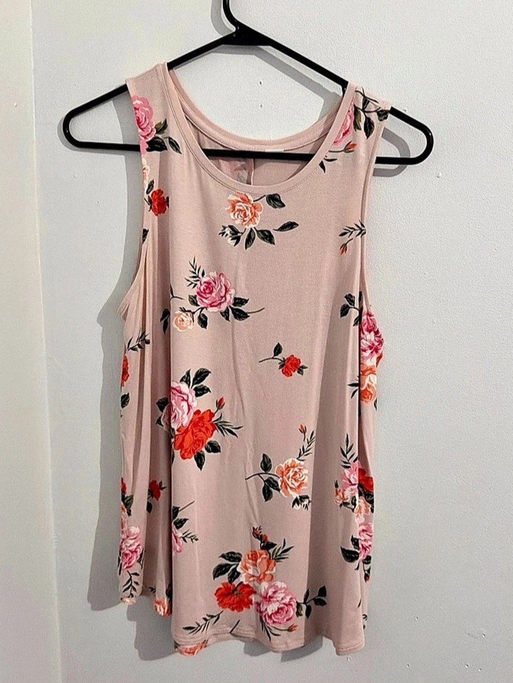 Old Navy Luxe Floral-Print Swing Tank Pink Medium